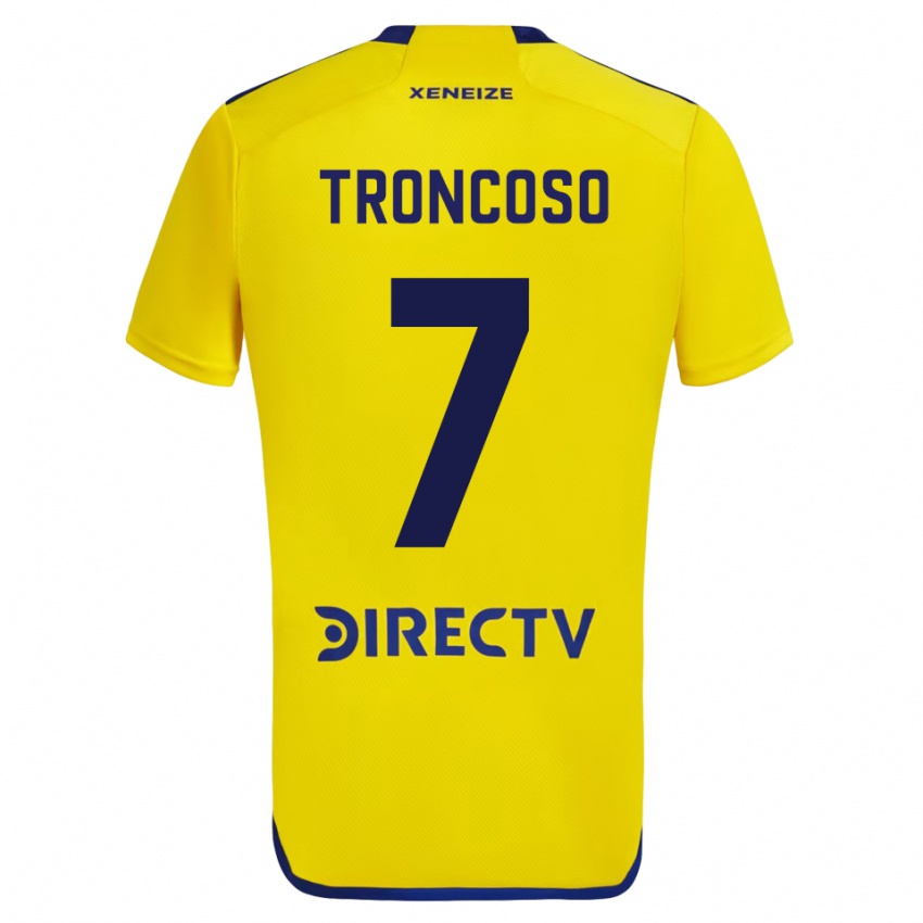 Hombre Camiseta Carolina Troncoso #7 Amarillo 2ª Equipación 2023/24 La Camisa Chile