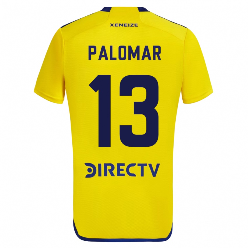 Hombre Camiseta Estefania Palomar #13 Amarillo 2ª Equipación 2023/24 La Camisa Chile