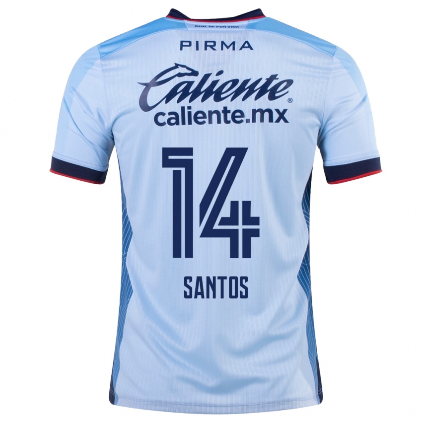 Hombre Camiseta Eleisa Santos #14 Cielo Azul 2ª Equipación 2023/24 La Camisa Chile