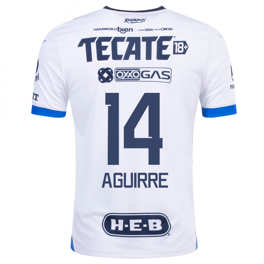 Hombre Camiseta Erick Aguirre #14 Blanco 2ª Equipación 2023/24 La Camisa Chile