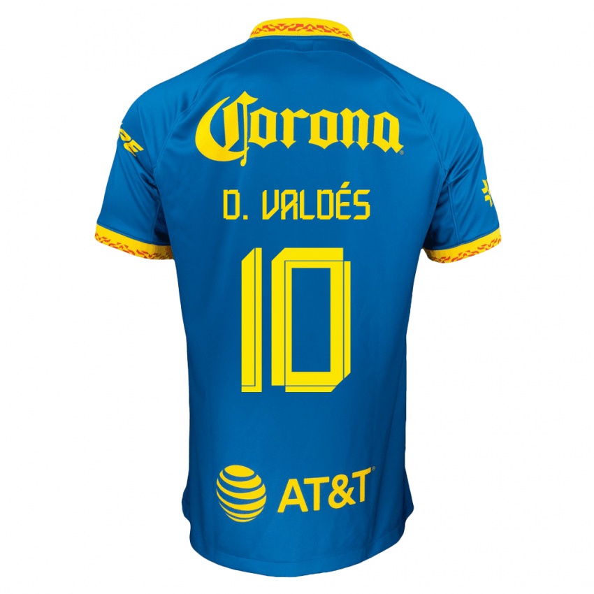 Hombre Camiseta Diego Valdes #10 Azul 2ª Equipación 2023/24 La Camisa Chile