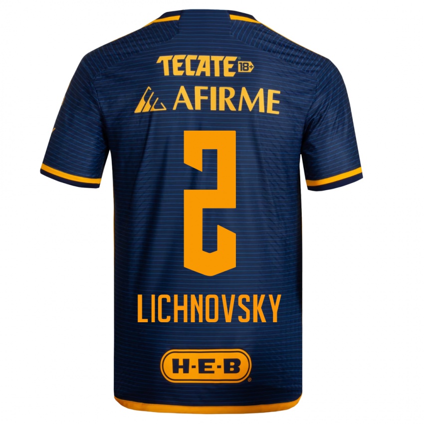 Hombre Camiseta Igor Lichnovsky #2 Azul Oscuro 2ª Equipación 2023/24 La Camisa Chile