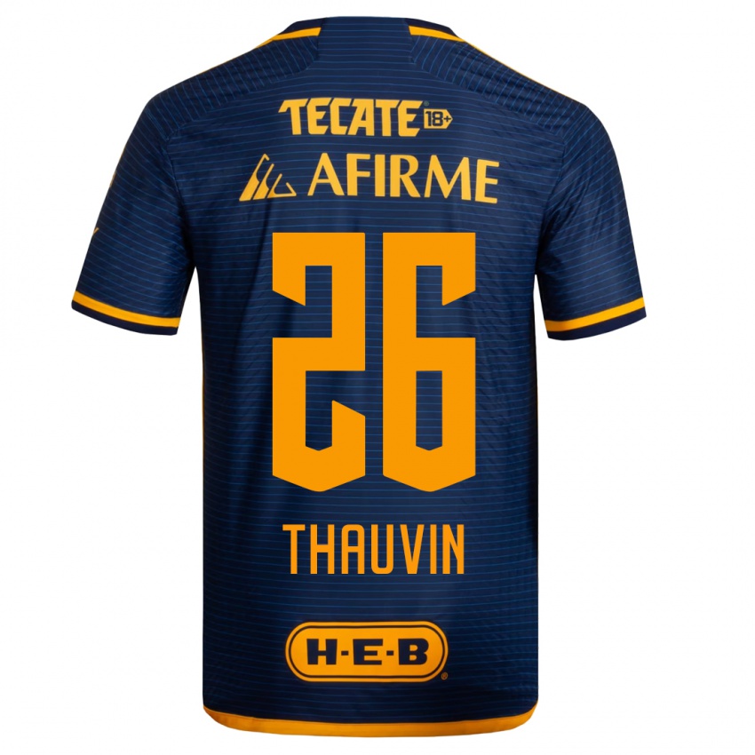 Hombre Camiseta Florian Thauvin #26 Azul Oscuro 2ª Equipación 2023/24 La Camisa Chile