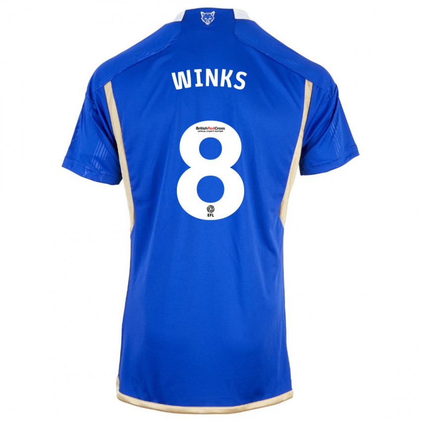 Mujer Camiseta Harry Winks #8 Azul Real 1ª Equipación 2023/24 La Camisa Chile