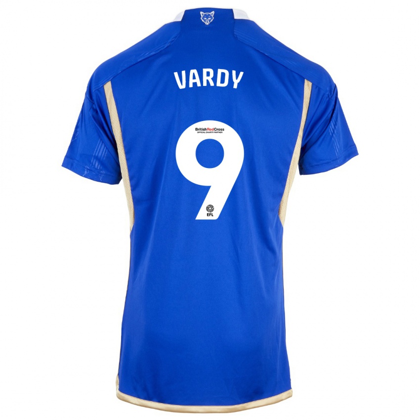Mujer Camiseta Jamie Vardy #9 Azul Real 1ª Equipación 2023/24 La Camisa Chile