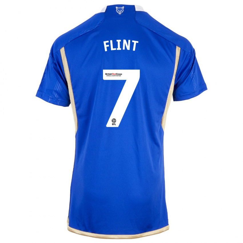 Mujer Camiseta Natasha Flint #7 Azul Real 1ª Equipación 2023/24 La Camisa Chile