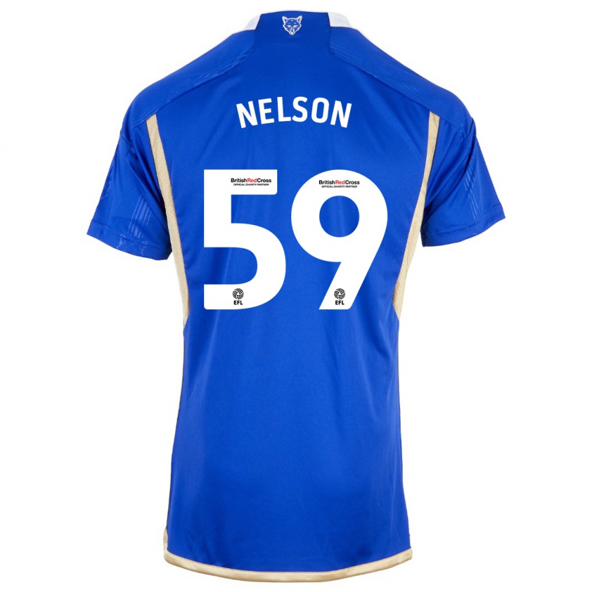 Mujer Camiseta Ronny Nelson #59 Azul Real 1ª Equipación 2023/24 La Camisa Chile
