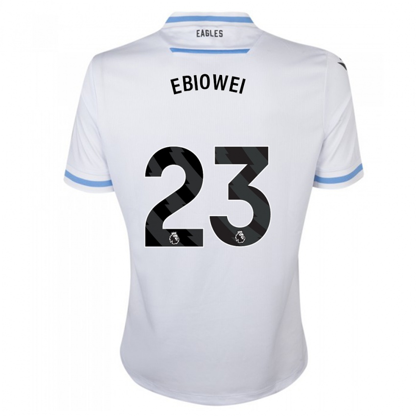 Mujer Camiseta Malcolm Ebiowei #23 Blanco 2ª Equipación 2023/24 La Camisa Chile