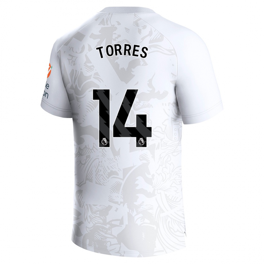 Mujer Camiseta Pau Torres #14 Blanco 2ª Equipación 2023/24 La Camisa Chile