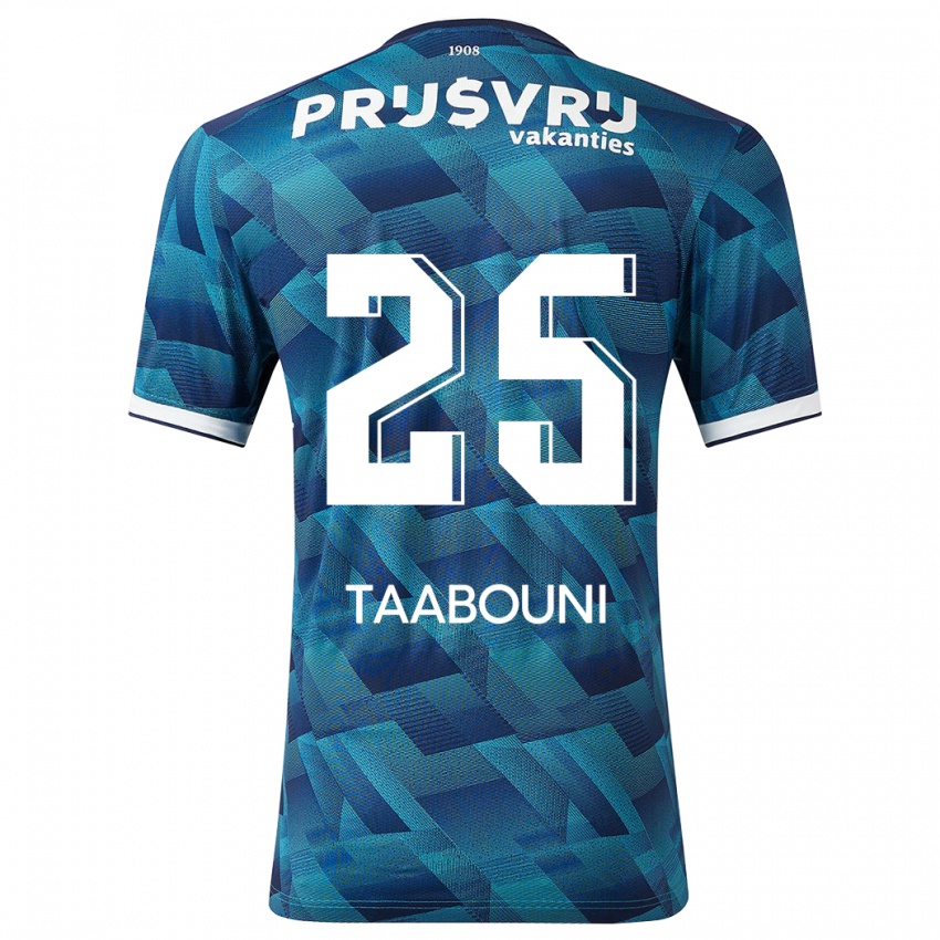Mujer Camiseta Mohamed Taabouni #25 Azul 2ª Equipación 2023/24 La Camisa Chile
