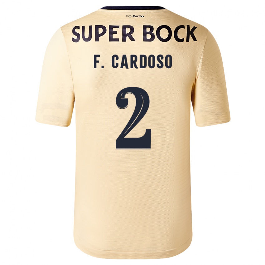 Mujer Camiseta Fabio Cardoso #2 Beige-Dorado 2ª Equipación 2023/24 La Camisa Chile