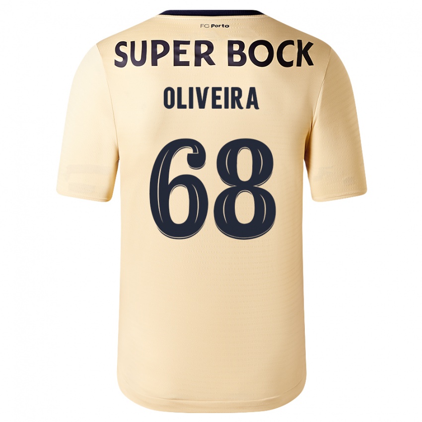 Mujer Camiseta André Oliveira #68 Beige-Dorado 2ª Equipación 2023/24 La Camisa Chile