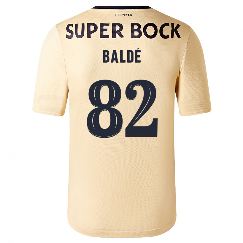 Mujer Camiseta Alfa Baldé #82 Beige-Dorado 2ª Equipación 2023/24 La Camisa Chile