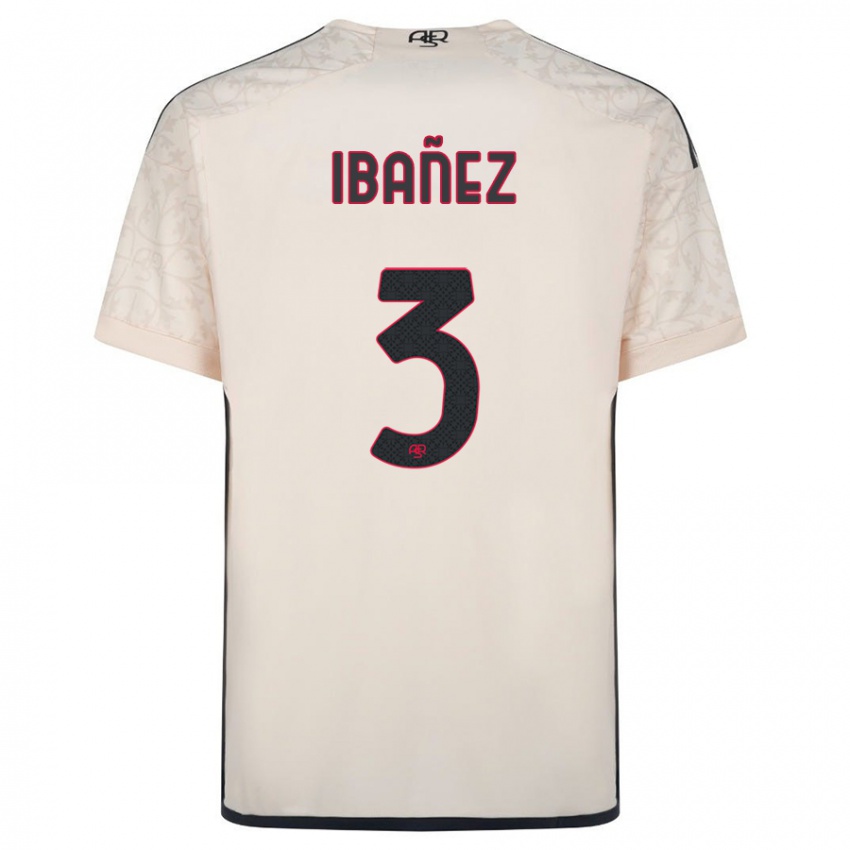 Mujer Camiseta Roger Ibanez #3 Blanquecino 2ª Equipación 2023/24 La Camisa Chile
