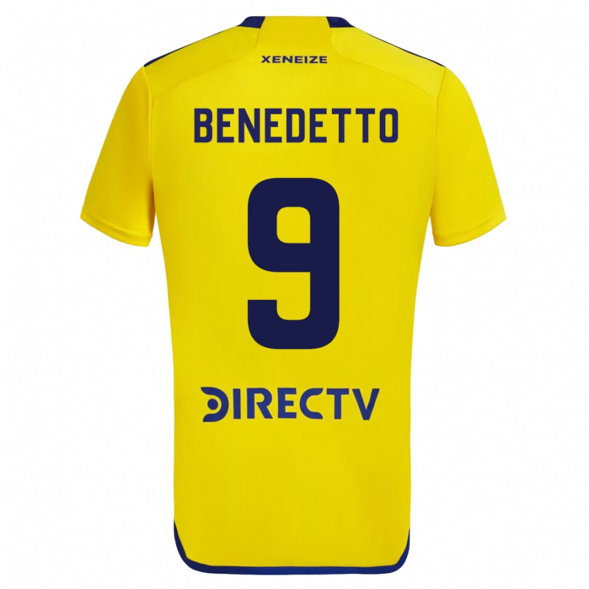 Mujer Camiseta Dario Benedetto #9 Amarillo 2ª Equipación 2023/24 La Camisa Chile