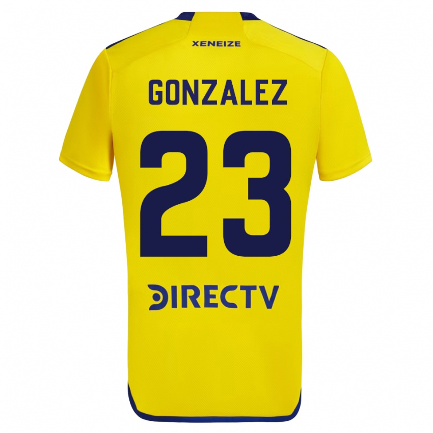Mujer Camiseta Diego Gonzalez #23 Amarillo 2ª Equipación 2023/24 La Camisa Chile