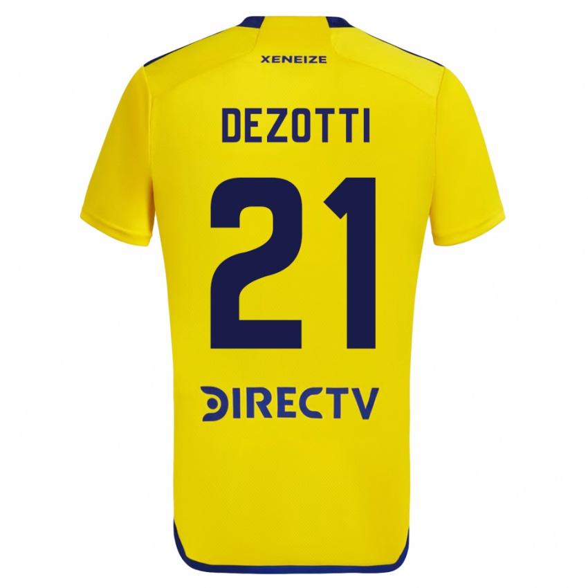 Mujer Camiseta Martina Dezotti #21 Amarillo 2ª Equipación 2023/24 La Camisa Chile