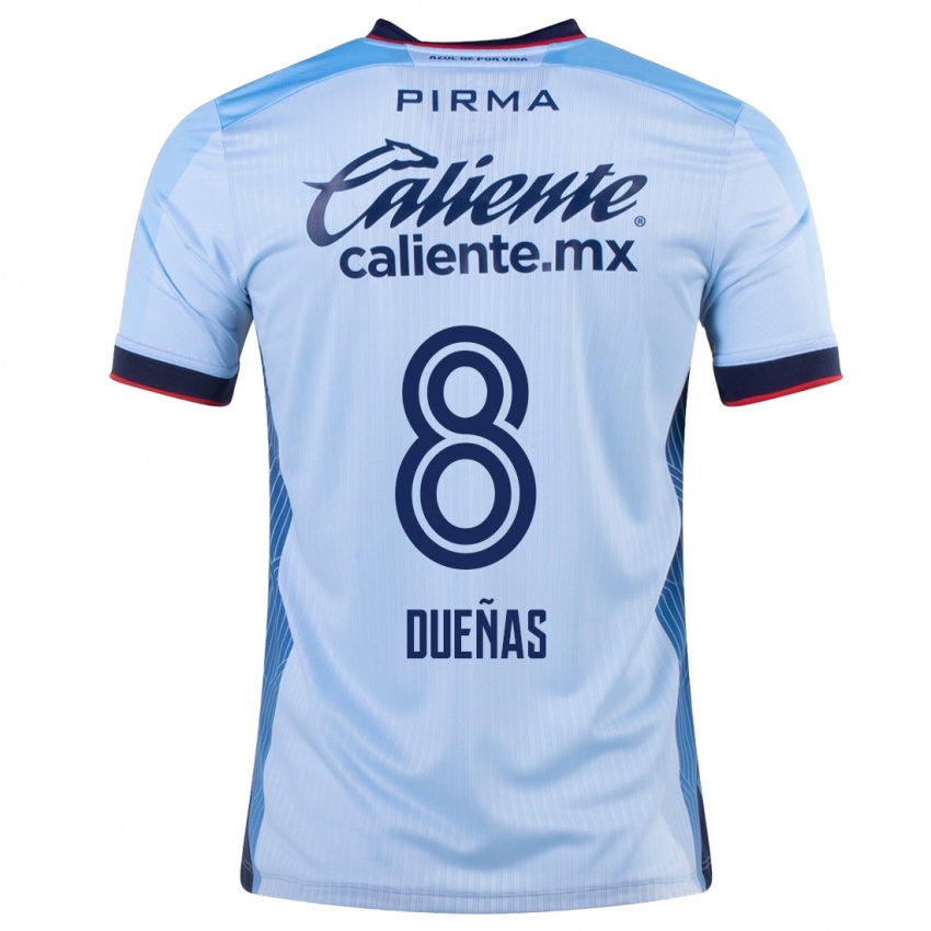 Mujer Camiseta Jesus Duenas #8 Cielo Azul 2ª Equipación 2023/24 La Camisa Chile