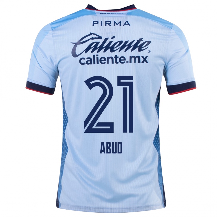 Mujer Camiseta Karime Abud #21 Cielo Azul 2ª Equipación 2023/24 La Camisa Chile