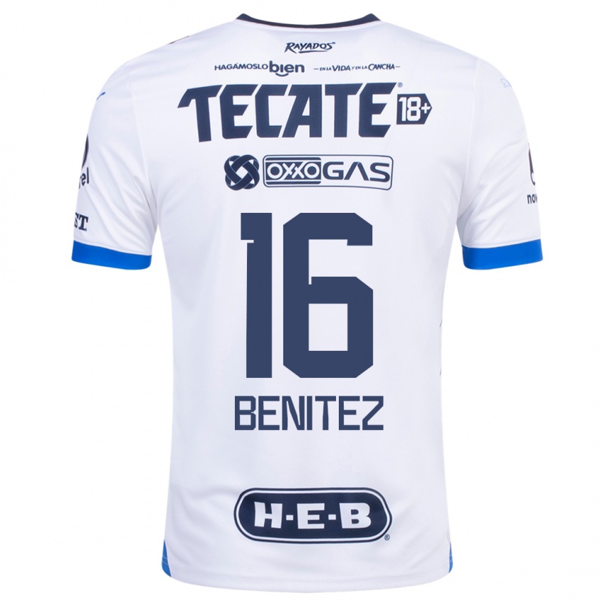 Mujer Camiseta Xanic Benitez #16 Blanco 2ª Equipación 2023/24 La Camisa Chile