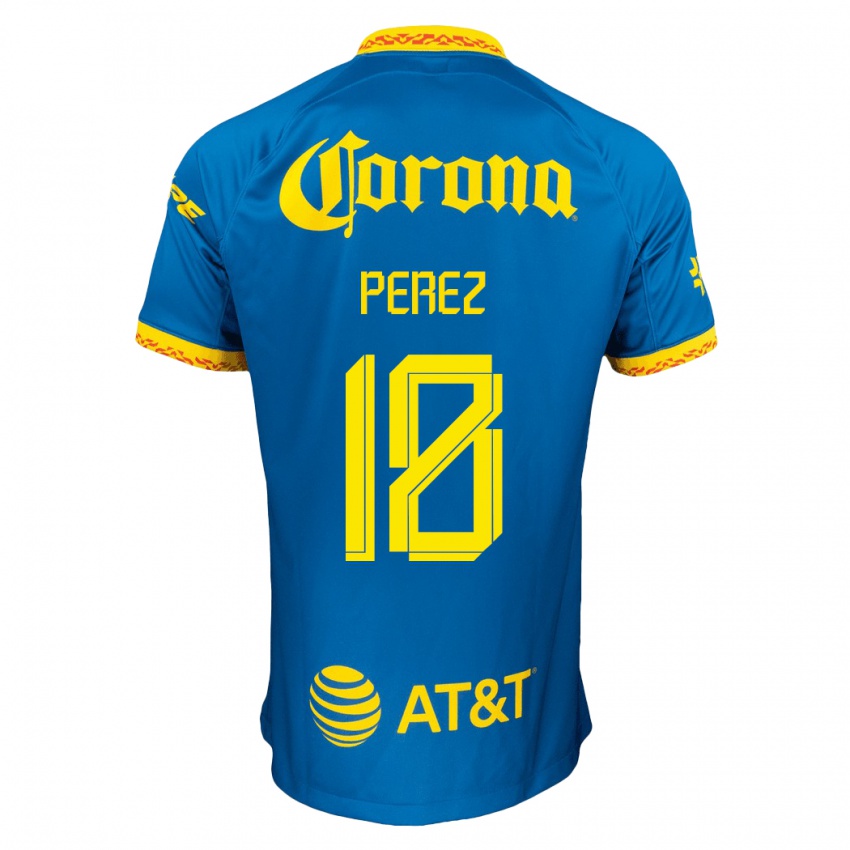 Mujer Camiseta Amanda Perez #18 Azul 2ª Equipación 2023/24 La Camisa Chile