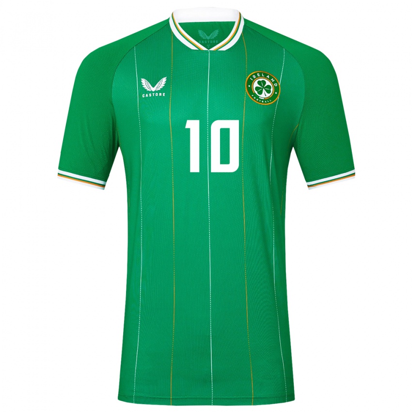 Niño Camiseta Irlanda Mason Melia #10 Verde 1ª Equipación 24-26 La Camisa Chile