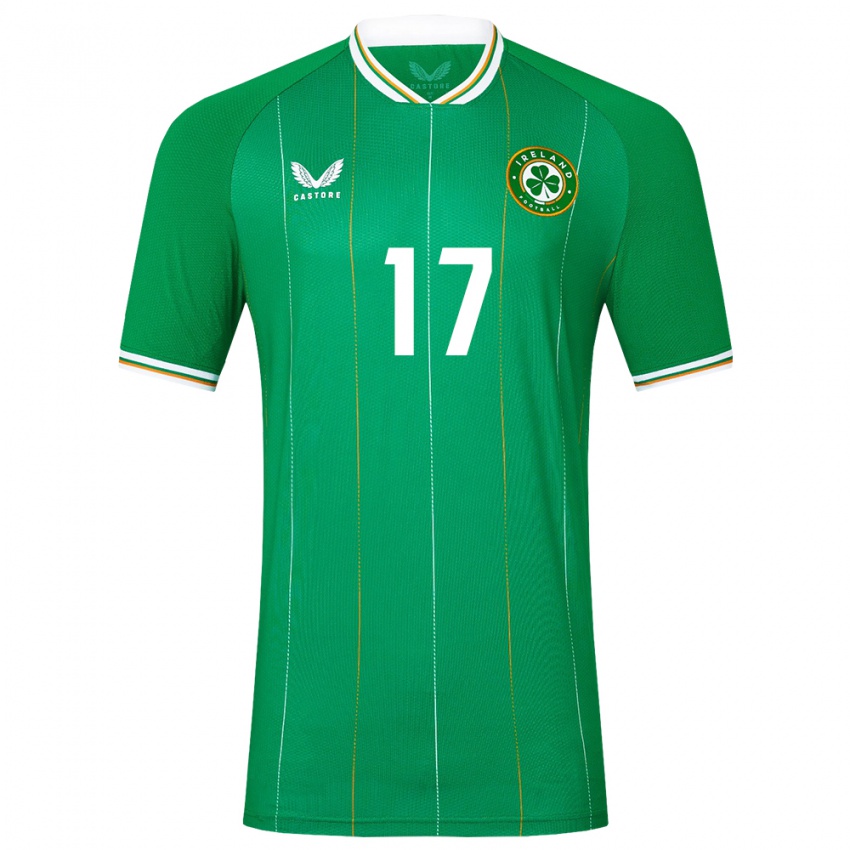 Niño Camiseta Irlanda Tom Lonergan #17 Verde 1ª Equipación 24-26 La Camisa Chile