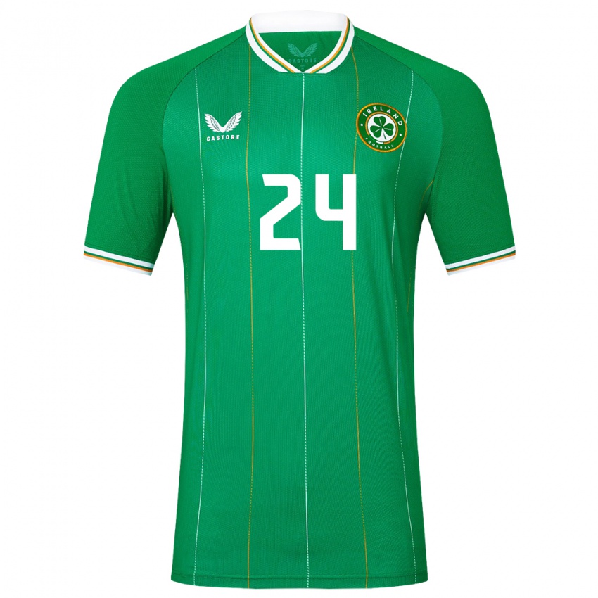 Niño Camiseta Irlanda Sean Roughan #24 Verde 1ª Equipación 24-26 La Camisa Chile