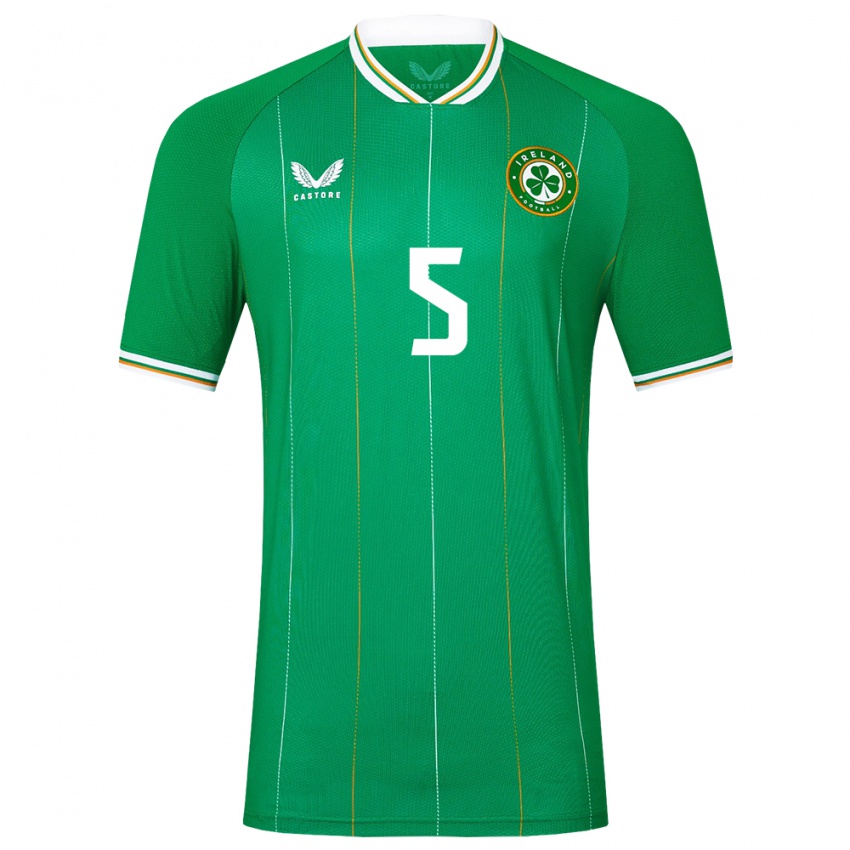 Niño Camiseta Irlanda Dara O'shea #5 Verde 1ª Equipación 24-26 La Camisa Chile