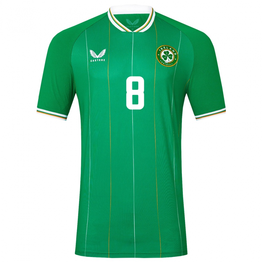 Niño Camiseta Irlanda Roma Mclaughlin #8 Verde 1ª Equipación 24-26 La Camisa Chile