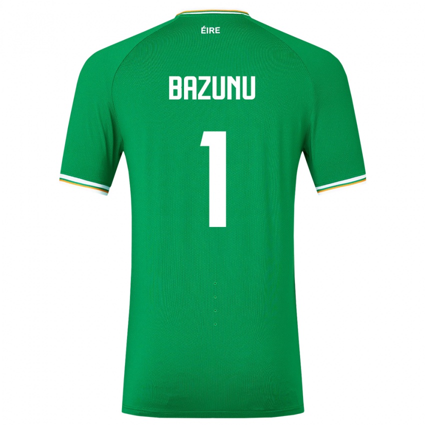 Niño Camiseta Irlanda Gavin Bazunu #1 Verde 1ª Equipación 24-26 La Camisa Chile