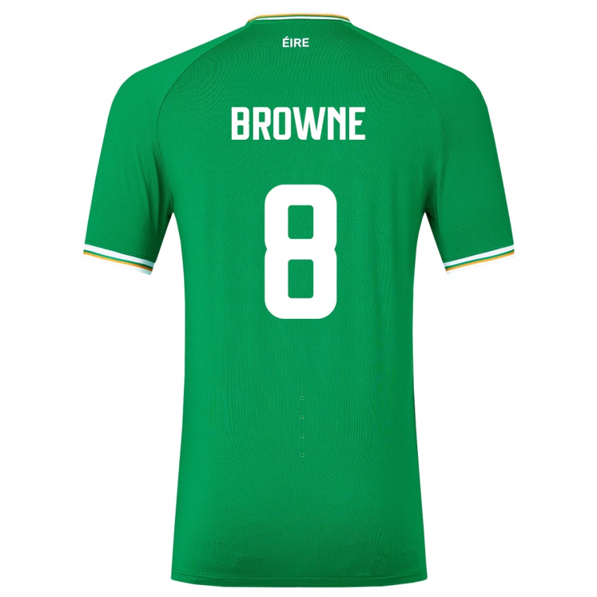 Niño Camiseta Irlanda Alan Browne #8 Verde 1ª Equipación 24-26 La Camisa Chile