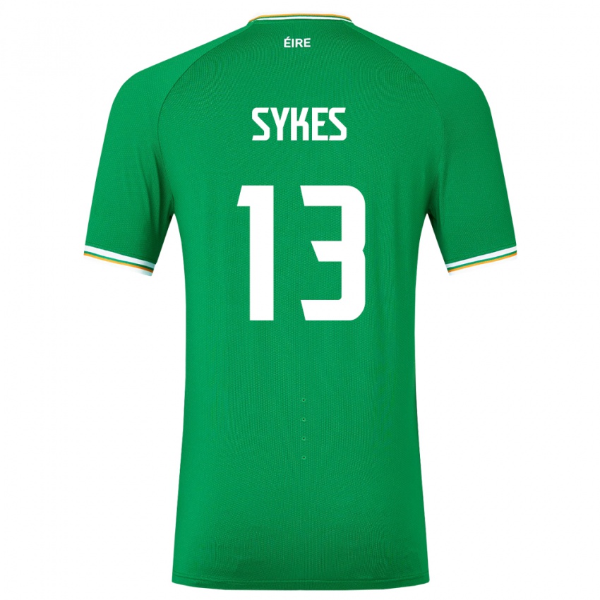 Niño Camiseta Irlanda Mark Sykes #13 Verde 1ª Equipación 24-26 La Camisa Chile