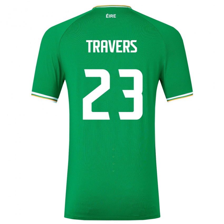 Niño Camiseta Irlanda Mark Travers #23 Verde 1ª Equipación 24-26 La Camisa Chile