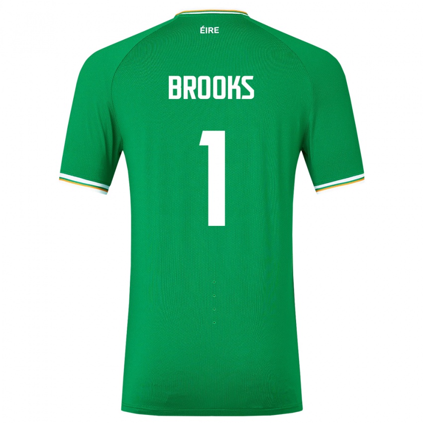 Niño Camiseta Irlanda Tiernan Brooks #1 Verde 1ª Equipación 24-26 La Camisa Chile