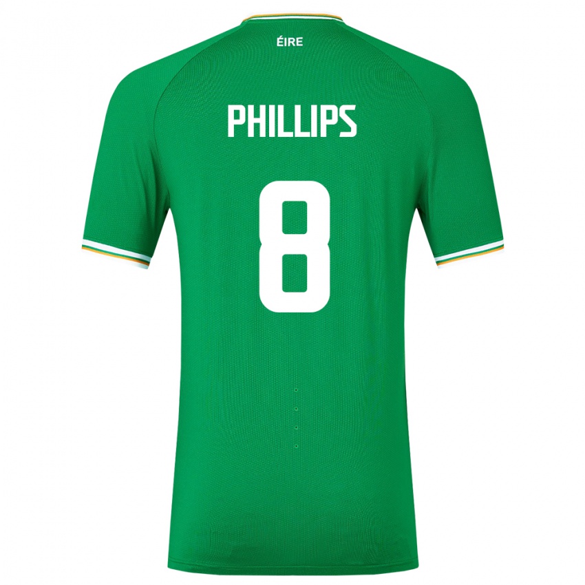 Niño Camiseta Irlanda Killian Phillips #8 Verde 1ª Equipación 24-26 La Camisa Chile