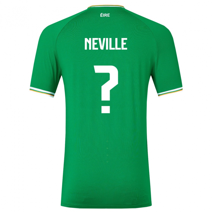 Niño Camiseta Irlanda Harvey Neville #0 Verde 1ª Equipación 24-26 La Camisa Chile