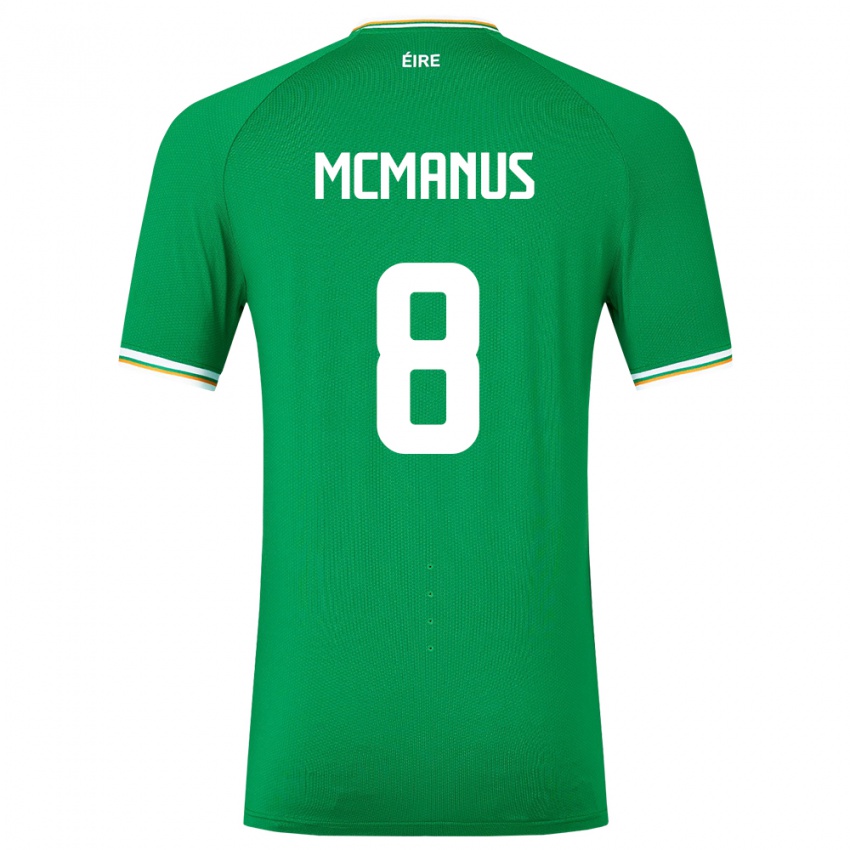 Niño Camiseta Irlanda James Mcmanus #8 Verde 1ª Equipación 24-26 La Camisa Chile