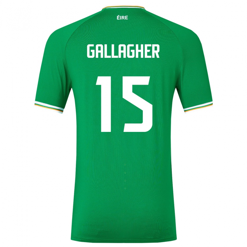 Niño Camiseta Irlanda Oisín Gallagher #15 Verde 1ª Equipación 24-26 La Camisa Chile