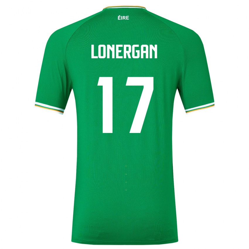 Niño Camiseta Irlanda Tom Lonergan #17 Verde 1ª Equipación 24-26 La Camisa Chile