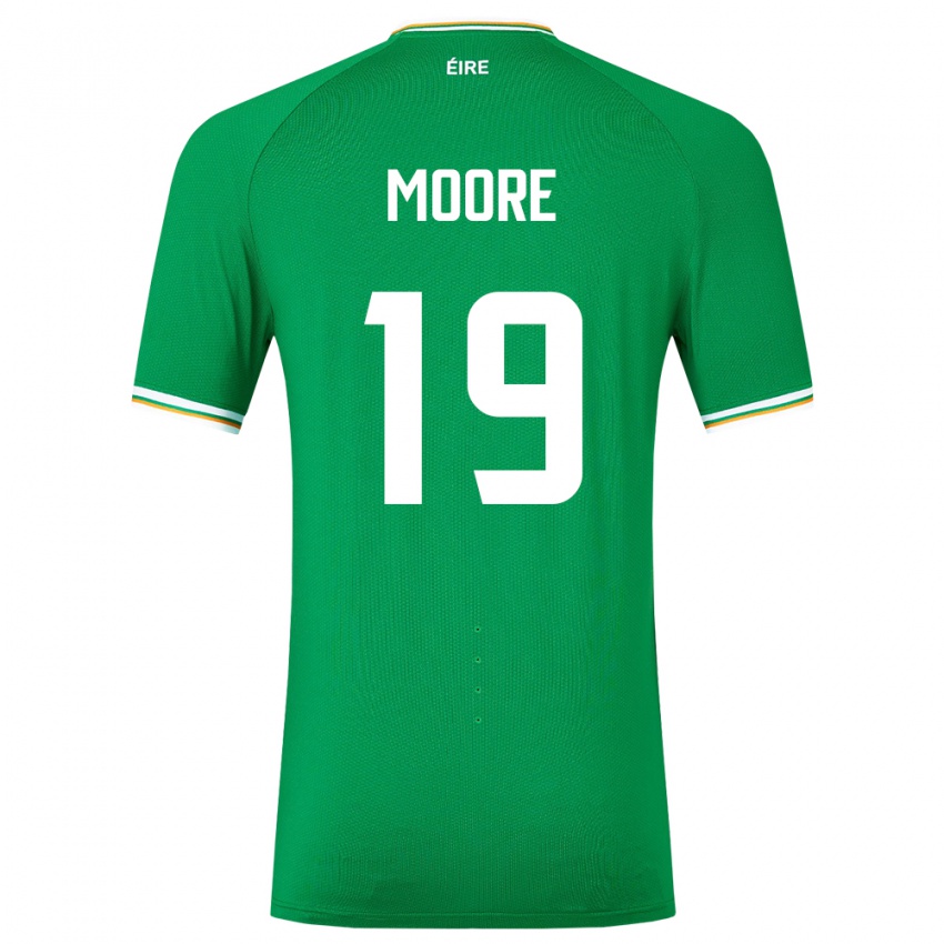 Niño Camiseta Irlanda Sean Moore #19 Verde 1ª Equipación 24-26 La Camisa Chile