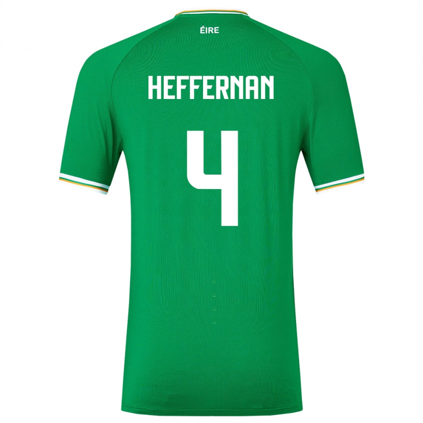 Niño Camiseta Irlanda Cathal Heffernan #4 Verde 1ª Equipación 24-26 La Camisa Chile