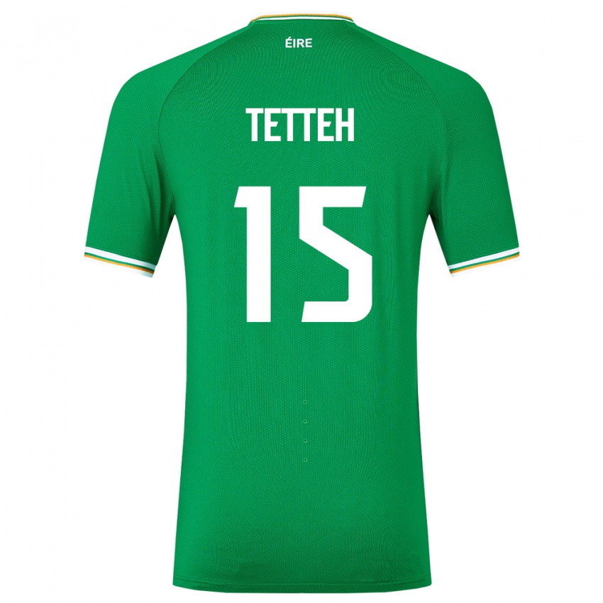 Niño Camiseta Irlanda Gideon Tetteh #15 Verde 1ª Equipación 24-26 La Camisa Chile