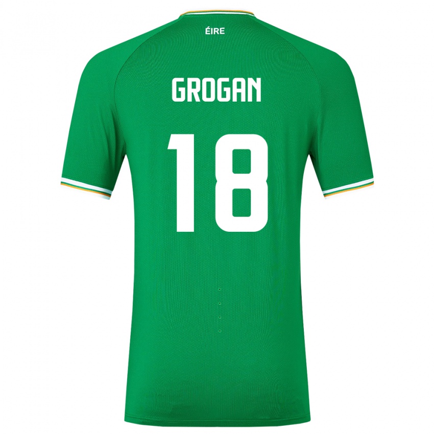 Niño Camiseta Irlanda Christy Grogan #18 Verde 1ª Equipación 24-26 La Camisa Chile