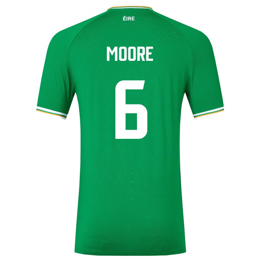 Niño Camiseta Irlanda Matthew Moore #6 Verde 1ª Equipación 24-26 La Camisa Chile