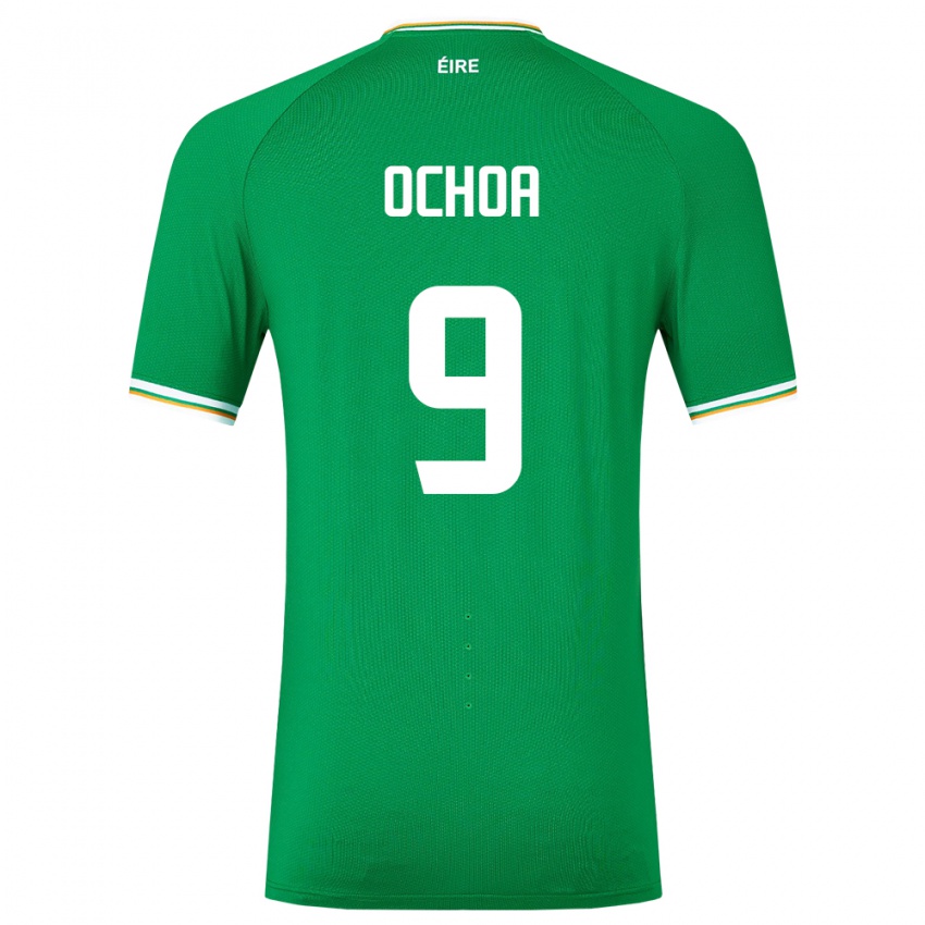 Niño Camiseta Irlanda Aarón Ochoa #9 Verde 1ª Equipación 24-26 La Camisa Chile