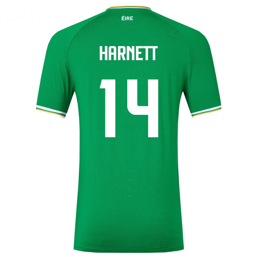 Niño Camiseta Irlanda Kaylem Harnett #14 Verde 1ª Equipación 24-26 La Camisa Chile