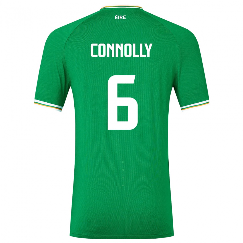 Niño Camiseta Irlanda Megan Connolly #6 Verde 1ª Equipación 24-26 La Camisa Chile