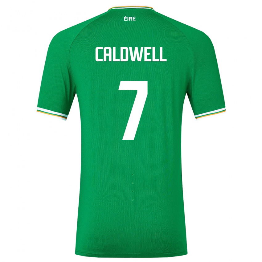 Niño Camiseta Irlanda Diane Caldwell #7 Verde 1ª Equipación 24-26 La Camisa Chile