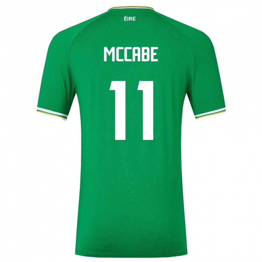 Niño Camiseta Irlanda Katie Mccabe #11 Verde 1ª Equipación 24-26 La Camisa Chile